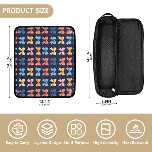 Bolsa organizadora para herramientas de cabello con diseño de lazos de mármol, resistente al calor, para planchas y rizadores, portátil para viajes miniatura 4