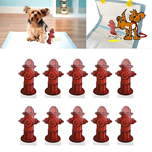 Image of 10PCS Dog Fire Hydrant Pee Post Paper, Fire Hydrant Trainer Paper, Fire Hydrant for Dogs to Pee On, for Puppy Pee Pad Pet Diaper (Excluding Pee Pad)