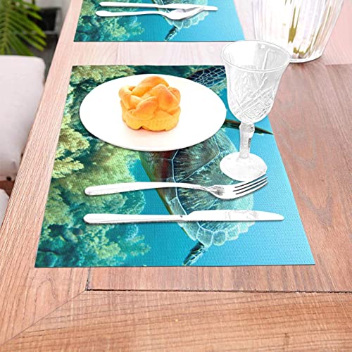 Lot de 4 sets de table tortue de mer idée cadeau maison - 6