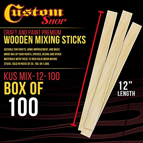 Image of Custom Shop Craft and Paint Sticks (100) 12 inch Wood Stirrers /Paddles