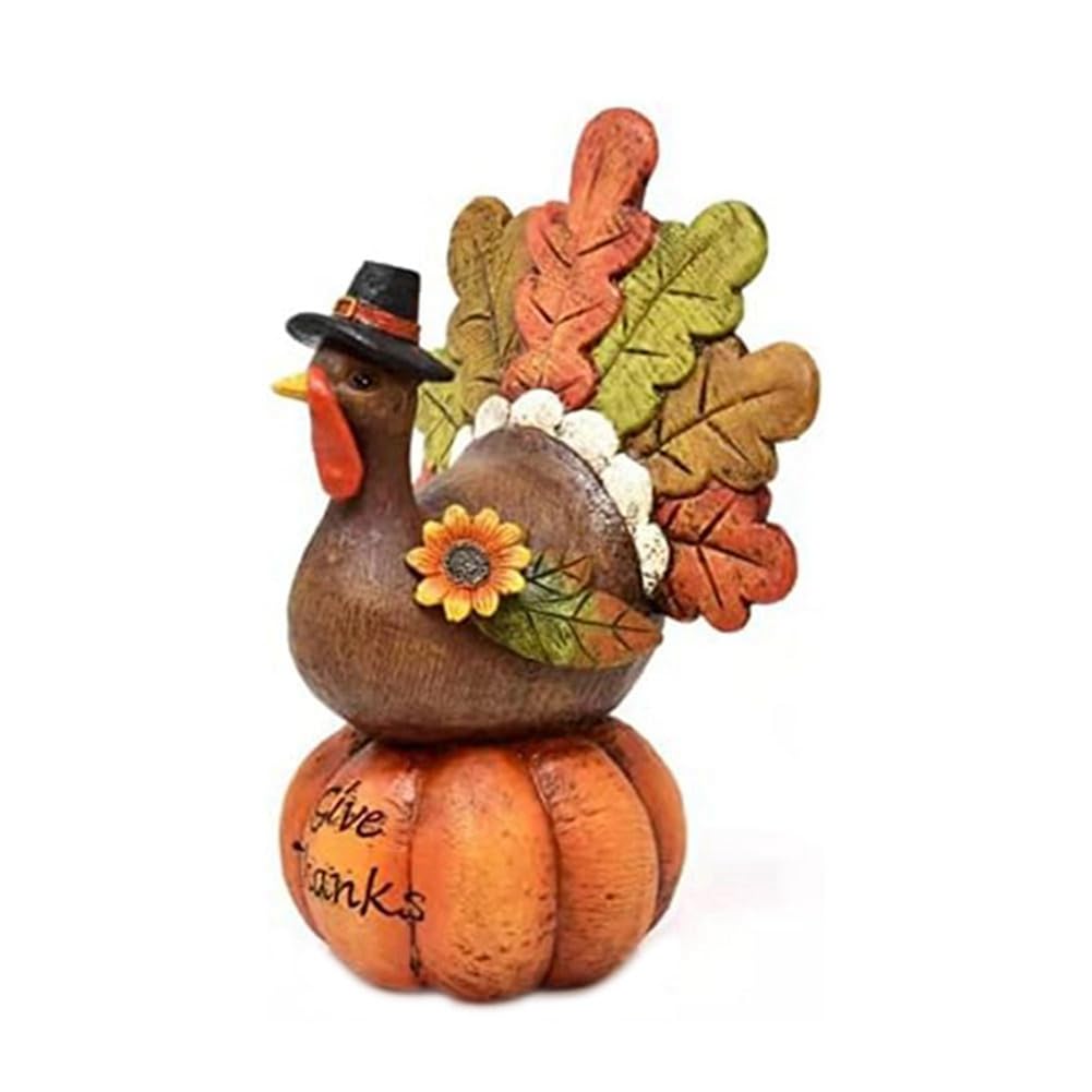 Thanksgiving Table Decor Tabletop Resin Pumpkin Decorations Fall Figurine for Home Kitchen