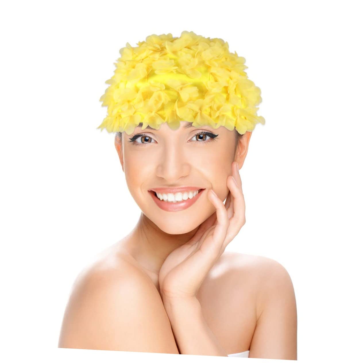 HANABASS Bonnet De Bain Fleuri Chapeau De Natation Fille Chapeau De pour Enfants Bonnets De Bain Pétales De Fleurs Bonnet De Bain Femme Grand Bonnet De Bain Rose