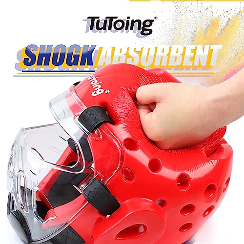 Tutoing Kids Adults Karate Headgear With Face Shield, Mma Martial Arts Headgear Boxing Soft Helmet Taekwondo Sparring Head Gear #TOP3