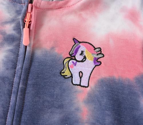 Image of Julylee Girls Cotton Pink Sweatshirts Hoodie Dinosaur Printed Tops
