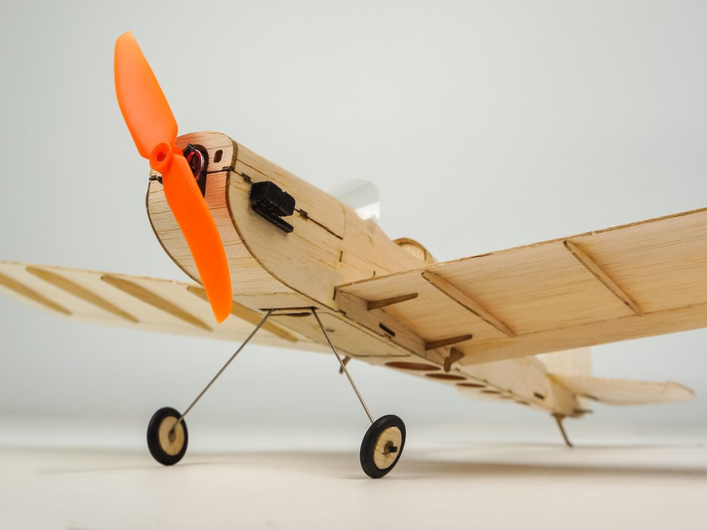 DW Hobby Samolot RC Mini Balsa drewniany model samolotu Spacewalker elektryczny radio, zdalnie sterowany samolot do wewnątrz i parku, rozpiętość skrzydeł, 380 mm, zestawy do budowania modeli samolotów (K0901)