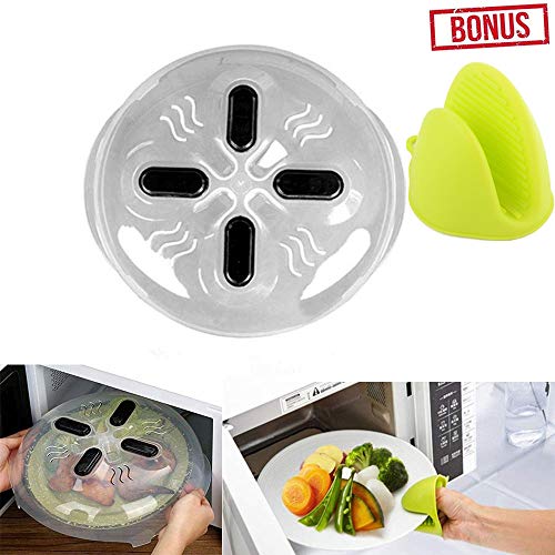 Preisvergleich Produktbild Mikrowellen-Abdeckung mit Deckel, Hoverabdeckung, Mikrowellen-Abdeckung, magnetisch, Spritzschutz, BPA-frei, mit Dampföffnungen und Griff, Silikon, Ofenhandschuh, spülmaschinenfest, 30 cm