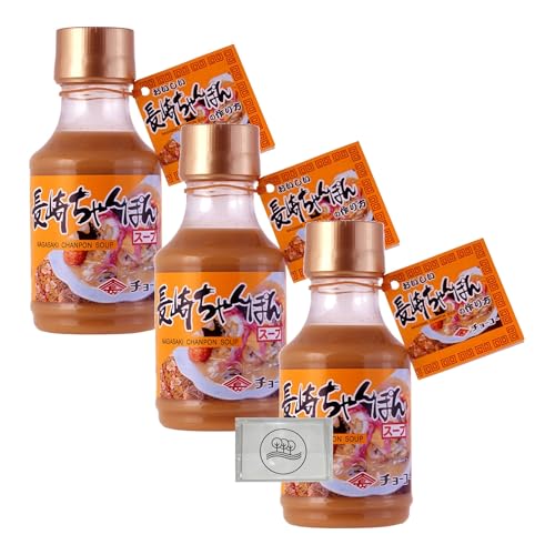 【本場長崎の味】チョーコー 長崎ちゃんぽんスープ 200m ×3本 オリジナルティッシュ付き 簡単調理で本格ちゃんぽんが楽しめる