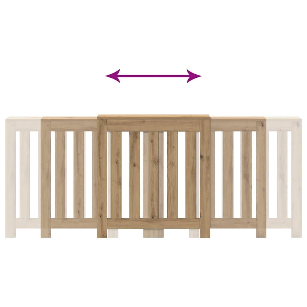Revestimiento para radiador de madera de roble Artisan, 205 x 21,5 x 83,5 cm, con diseño de lamas, práctico estante para salón, baño, dormitorio, protección contra la calefacción