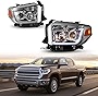 Headlights Assembly for 2014 2015 2016 2017 Toyota Tundra, NIXON OFFROAD Projector DRL LED Head Lights w / High Low Beam Amber Reflector Chrome Housing Clear Lens