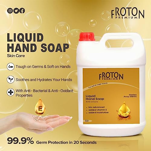 Image of Organic pH-Balance Moisturizing Gold Liquid Hand Wash with Refreshing Fragrance, Complete Protection for Soft & Gentle Hands (Pine(5L+1 Free))