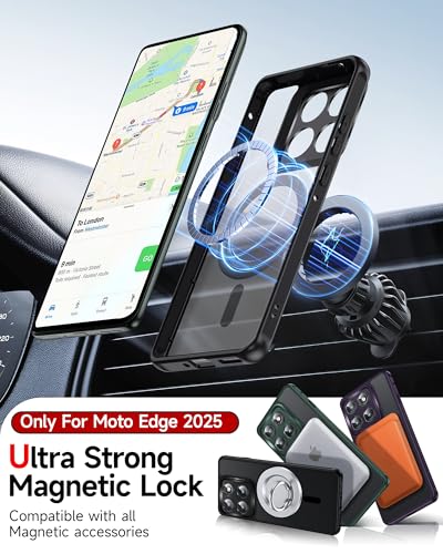 LeYi for Motorola Edge-2025 Case [Mag-Safe Fit] Soft-Touch Textured, Black - image 3