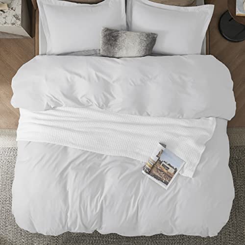 Image of Bedsure Duvet Cover King Size - Soft Double Brushed Bedding Set for Kids & Adults, Zipper Closure, 3 Pieces, Includes 1 Duvet Cover (104 inchx90 inch) & 2 Pillow Shams, NO Comforter, Bright White