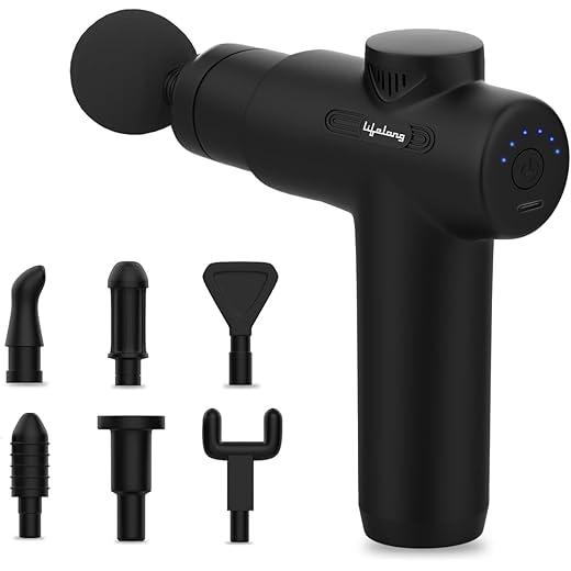Lifelong Pain Relief Massager 6 Speed 7 Heads LLGM109 Black
