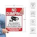 GicnKeuz Large No Dumping signs, 14x10 Inches Property Protected by Video Surveillance signs, Reflective Aluminum, Fade Resistant/Waterproof, Indoor or Outdoor Use (2-Pack)