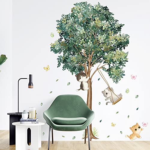 Vinilos decorativos para habitación con gato y árbol miniatura 2