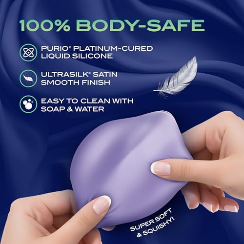 Blush URSELF 4" PulsePad Silicone Vibrator for Women - Double-Sided Grinder & Straddling for Nipple Clit Vaginal Heighten Sensation Teasing Pebble Discreet Adult Sex Toy, RC, IPX7, USB Charge - Purple - Image 7