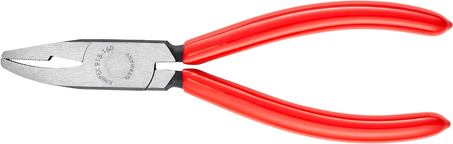 KNIPEX Pinza per Vetrai - con Becchi Curvati Bonderizzata Nera, Rivestiti in Resina Sintetica 160 Mm 91 51 160