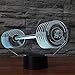 Produktbild RMRM 3D Nachtlicht 7 Farbwechsel 3D Led   Barbell Form Hause Schlaf Nachtlicht Usb Gewichtheben Tischlampe Gym Decor Sport Beleuchtung Geschenke