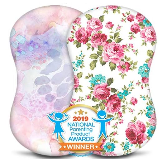 Kids ‘N Such Fitted Bassinet Sheets for Hourglass, Oval & Rectangular Bassinet Mattress, Floral, 2 Pack