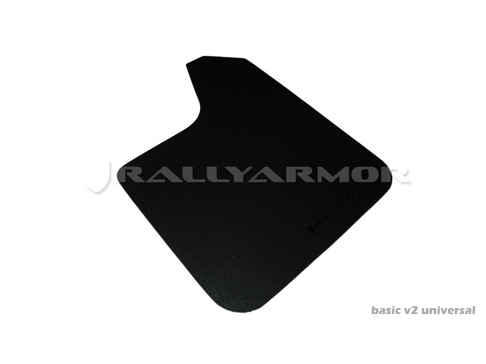 Rally Armor MF12-BAS-BLK Basic Black Mud Flap with Logo (Universal fitment (no hardware)), 1 Pack