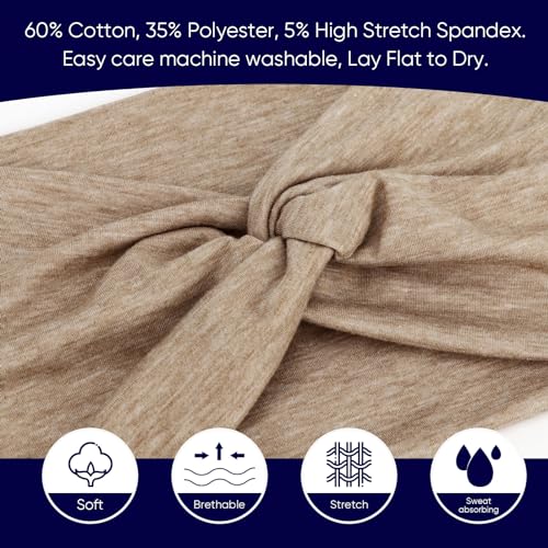 Image of DRESHOW 4 Pack Turban Headbands for Women Wide Vintage Head Wraps Knotted Cute Hair Band Accessories