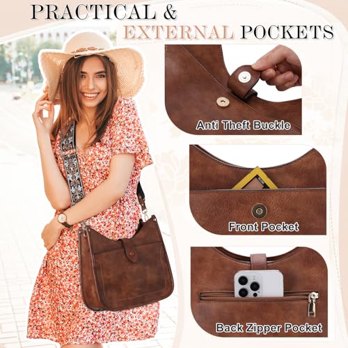 VX VONXURY Crossbody Purses for Women Shoulder Bag with Guitar Strap Trendy Handbag with Zipper and Buckle Closure4