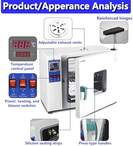 Digital Forced Air Convection Drying Oven, 40L Laboratory Food Drying Box with Temperature Control & Timer, Galvanized Liner for Efficient Drying & Heat Treatment