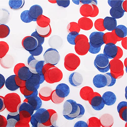 PMLAND Tissue Paper Table Confettis Round Circles for Parties Crafts and Decoration 2.5 cm (1 Inch) Pack of 6000 Pieces - Patriotic (Red, Royal Blue and White)
