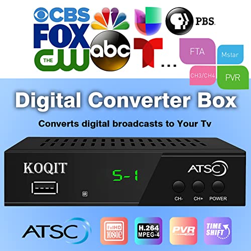 image for Digital TV Converter Box, Free QAM ATSC Cable Tv Receiver KOQIT OTA TV