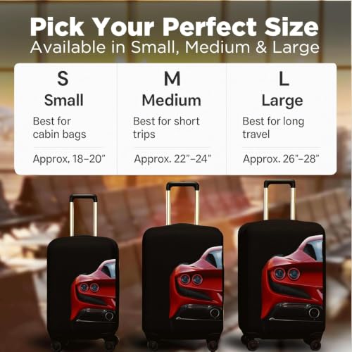 Image of Spendex Polyester Protective Luggage Cover | Hard Luggage Trolley Bag Cover | Washable | Dust Proof | Stretchable | S /M /L - Combo | Velocityy