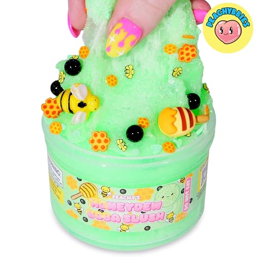 Image of Peachybbies Honeydew Boba Slush Slime, Made in USA Premium, 100% Authentic, 7 oz. ICEE, Scented for Kids, ASMR, Fidget Toys (Pack of 2)