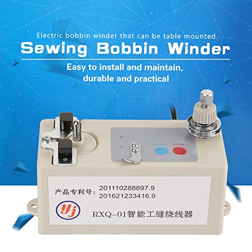 Nannday Enrolador de bobina elétrica, enrolador de bobina de fio automático para costurar tecer ferramenta de rotação circular de fio de tricô, acessório de máquina de costura de fio de bordado