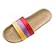 Pantofole Donna/Uomo Moda Lino Antiscivolo Scarpe da Interno per Donna Punta Aperta Scarpe Piatte Spiaggia (39,1Arancia)