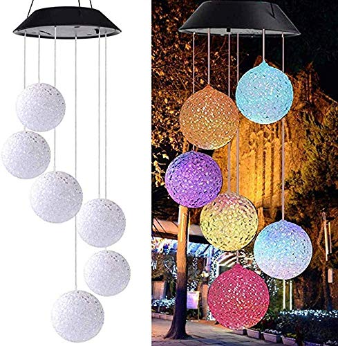 Preisvergleich Produktbild Venus Valink Solarbetriebenes LED-Windspiel mit Farbwechsel, Spiral-Windspiel, romantische Kinderzimmer-Dekoration, Lampe, Outdoor-Dekoration, Windglockenlicht für Terrasse, Hof, Garten, Weg