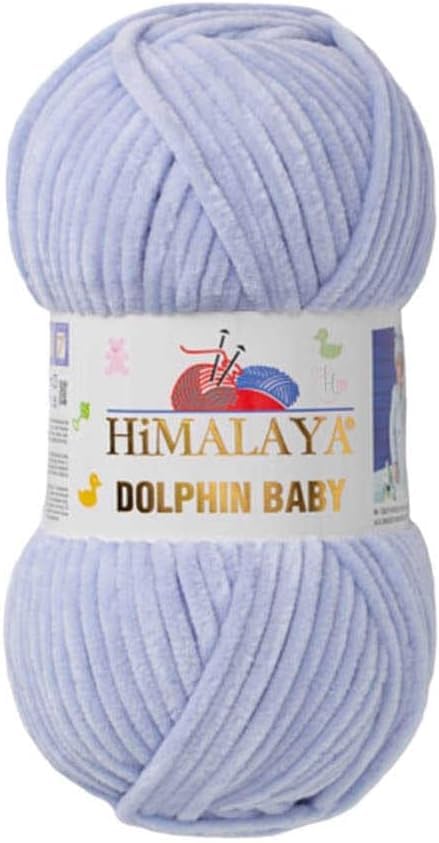 Himalaya Dolphin Baby Yarn Each Skein 100gr 120m Super Bulky Yarn for Knitting&Crocheting Ideal for Cardigans Shawls Blankets Hats and Home Textiles (1, 80344 Dry Blue) — image 1