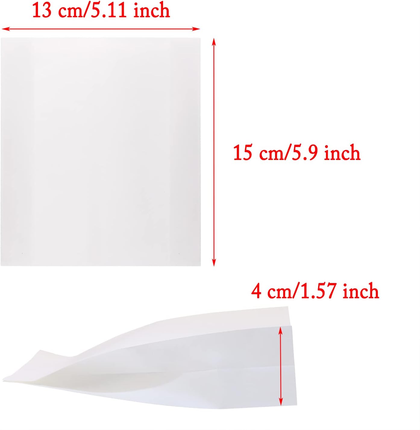 ONLYKXY Kraft Paper Snack Bags Gift Wrap Bags for Bread Pastry Biscuit Bakery Cookies Candy Snacks French Fries Small Lunch Paper Bag Sandwich Pointed Bottom Bags（Translucent White Paper） (50) image 2