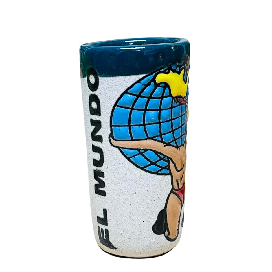 Miniatura 3 de Set of 4 Arrenoso Loteria Tequilero - Loteria Shot Glass - Clay Shot Glasses - Guelaguetza Designs