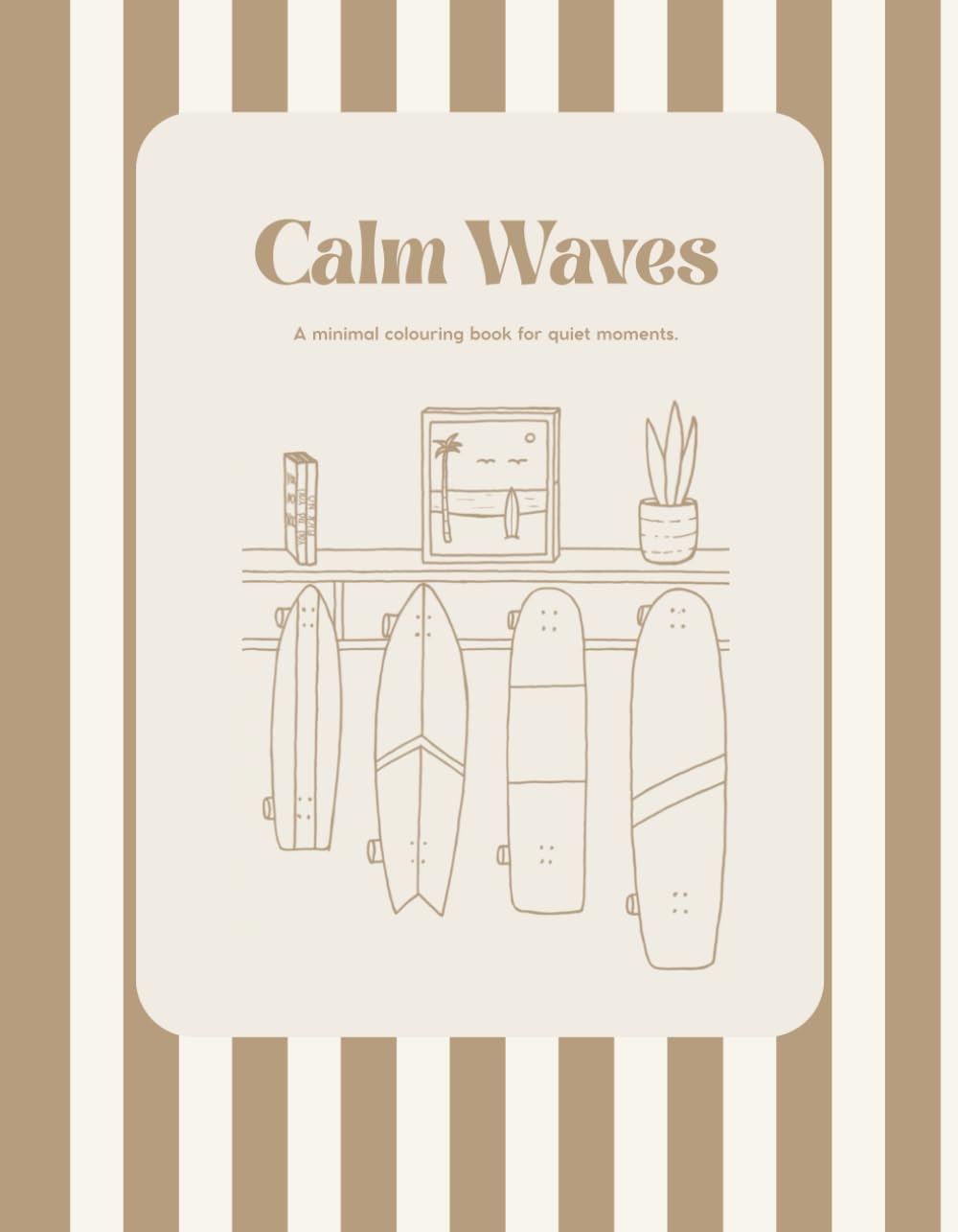 Calm Waves: A minimal coloring book for quiet moments