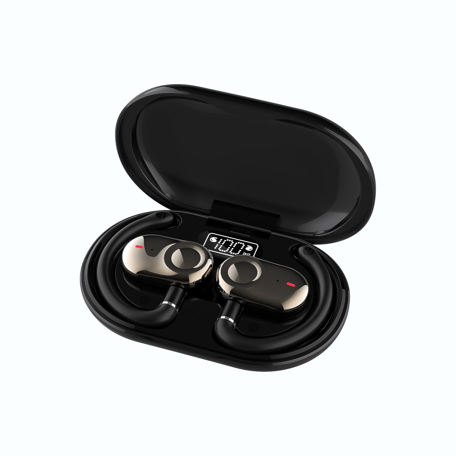GGSTOPWATER Open Ear Headphones Wireless Bluetooth 5.4, OWS with Earhooks and Mic,Rotatable Control ，IPX6 Waterproof, 60H Range, Out of Ear Earbuds for Sports Running Workout Driving(Black)-image-45