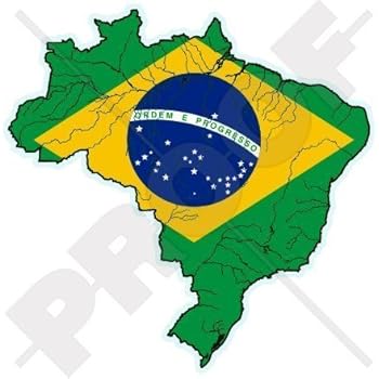 Brasilien Brasilianische Karten Flagge Brasil 100mm Auto Motorrad Aufkleber Vinyl Sticker Amazon De Garten