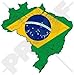 Produktbild BRASILIEN Brasilianische Karten-Flagge Brasil 100mm Auto & Motorrad Aufkleber, Vinyl Sticker