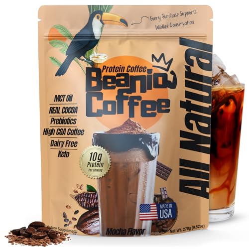 Image of Protein Coffee Mocha with Collagen: Zero Added Sugar, 100% Natural Dairy-Free 10G Protein Instant Blend with Real Cocoa, High CGA Coffee, 100mg Caffeine, Collagen Peptides, 15 Servings