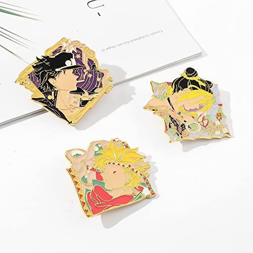 Image of JJBA JoJo Anime Enamel Pins - Jotaro Jolyne Joseph Cosplay Brooch - Christmas Gifts for Kids Girls Teens Women Men
