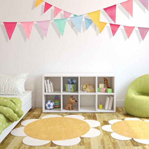 Boao 48 Pieces Colorful Pennant Flags Banner Imitated Burlap Bunting Banner Pastel Decor Fabric Triangle Flag For Party Decoration (4.9 X 6.7 Inch) #TOP3