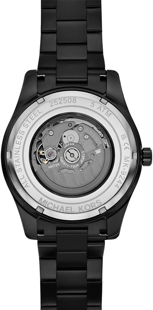 Michael Kors Men's Lexington Automatic Black Stainless Steel Watch (Model: MK9244) - Image 3