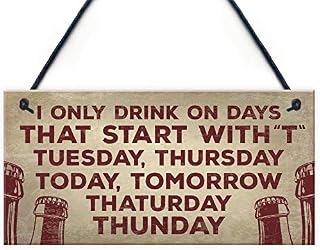 RED OCEAN Novelty Alcohol Plaque Drinking Man Cave Hanging Wall Sign Home Bar Pub Gifts BEER VODKA GIN CIDER Gifts