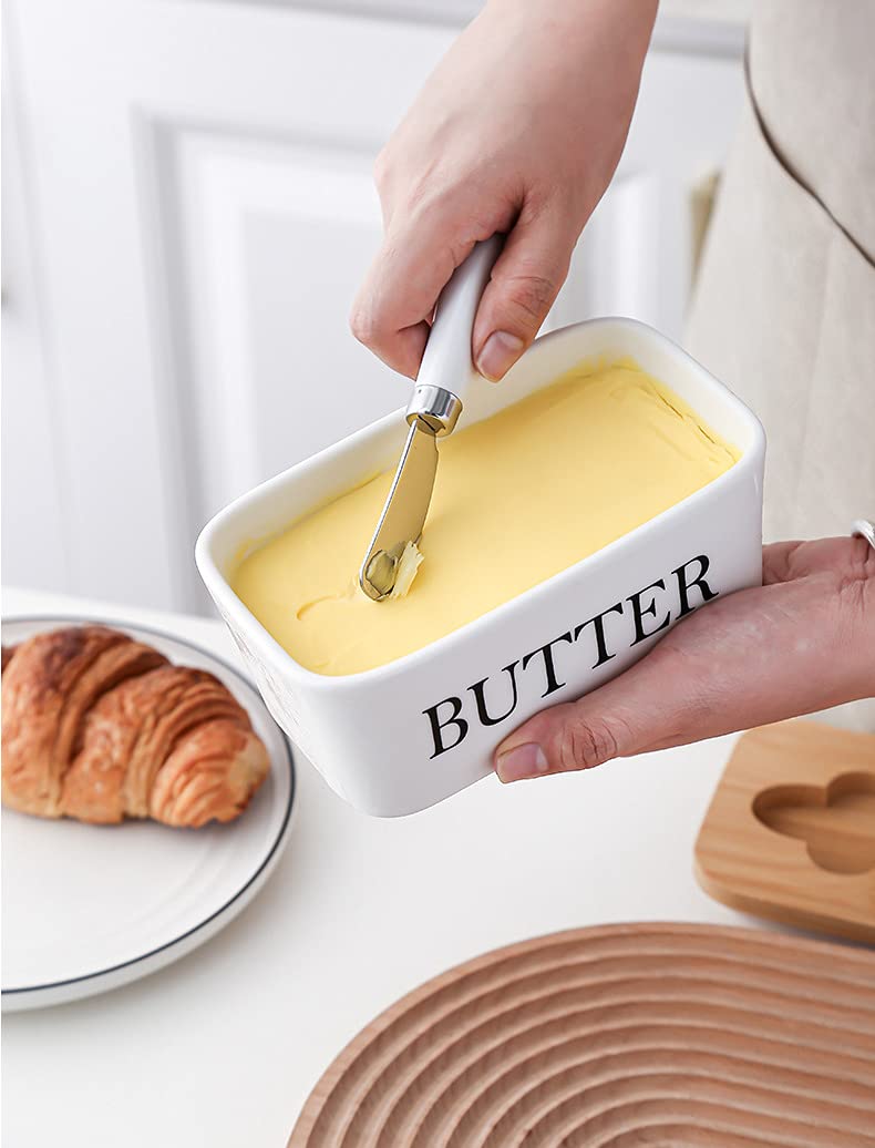 SOSINYA Porta Burro e Formaggera da Tavola– Burriera–si adatta perfettamente al frigorifero,Conserva Burro e Formaggio Freschi – lavabile in lavastoviglie. (B)
