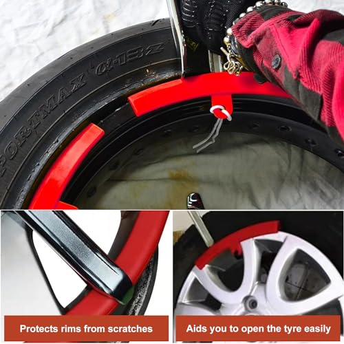 3 Stück Montierhebel Reifen 30 cm mit 4 Felgenschützern, Reifenmontierhebel Montiereisen Reifen Tragbar und Einfach zu Bedienen Montierhebel Reifen Wechseln Werkzeug für Motorrad, Fahrrad, Auto