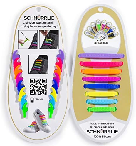 SCHNÜRRLIE Elastyczne silikonowe sznurowadła  Shoelaces bez opasek na buty, dla dzieci i dorosłych