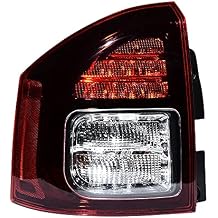 AMOPA amopacorp 1X Left Driver Side LH Tail Break Light Rear Lamp Compatible with 2014-2017 Jeep Compass Facelift Models Clear, Red Lens